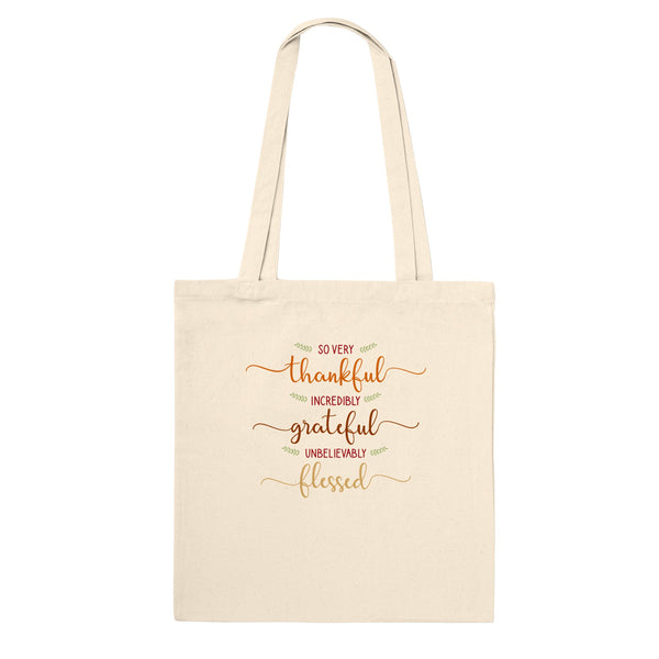 Thankful, Grateful, Blessed - Tote Bags