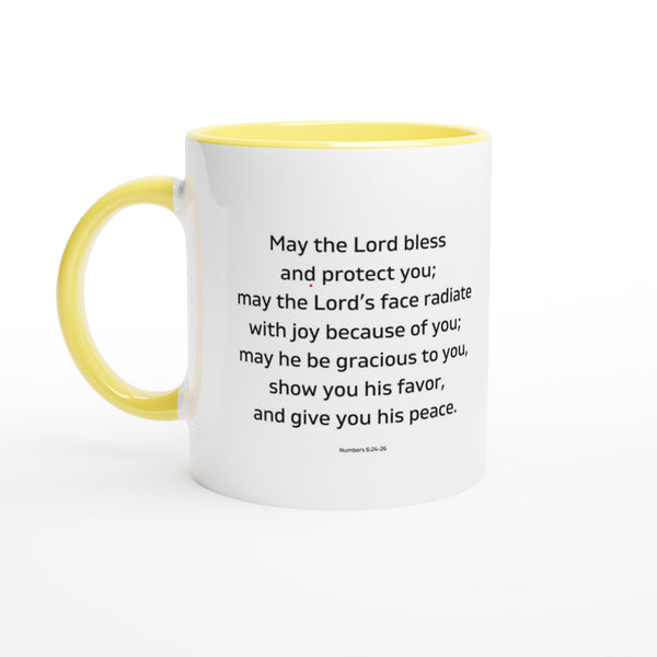 May the Lord bless and keep you - White 11oz Ceramic Mug with Color Inside