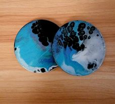Handmade Fluid Art Ceramic Coasters